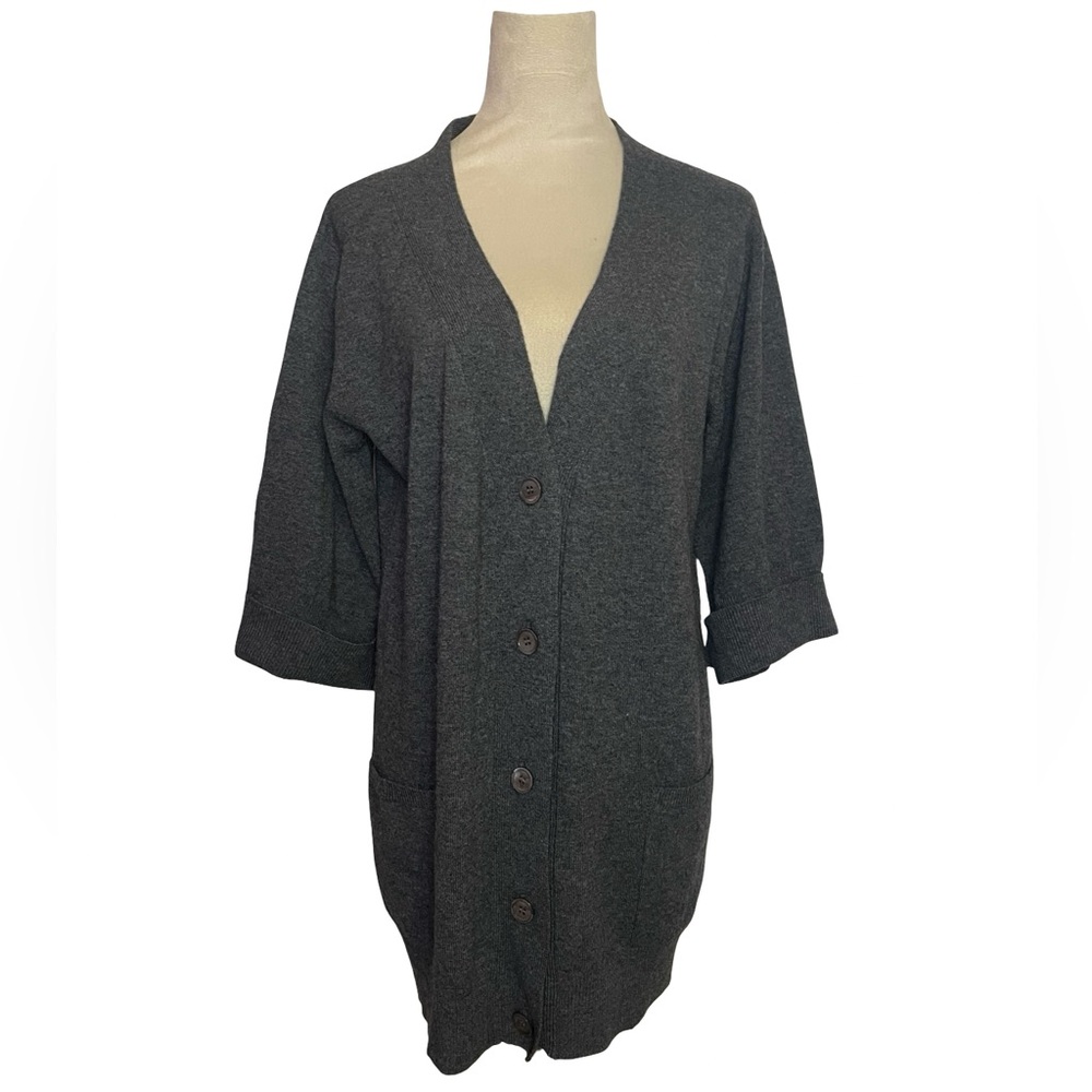 Woolovers Wool Cashmere Gray Cardigan Sweater
